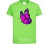 Kids T-shirt A bright pink butterfly orchid-green фото