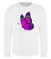 Sweatshirt A bright pink butterfly White фото