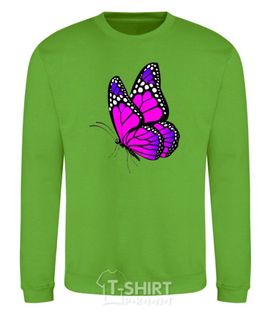 Sweatshirt A bright pink butterfly orchid-green фото