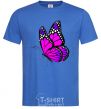 Men's T-Shirt A bright pink butterfly royal-blue фото