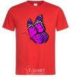 Men's T-Shirt A bright pink butterfly red фото