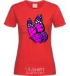 Women's T-shirt A bright pink butterfly red фото