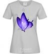 Women's T-shirt Flying butterfly grey фото