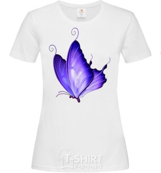 Women's T-shirt Flying butterfly White фото