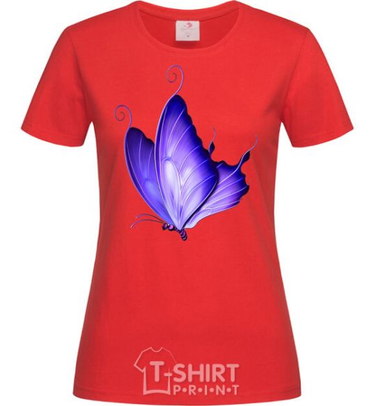 Women's T-shirt Flying butterfly red фото