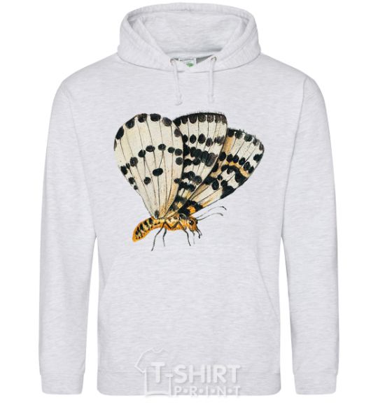 Men`s hoodie Realistic butterfly sport-grey фото