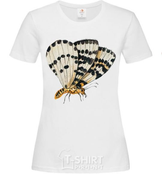 Women's T-shirt Realistic butterfly White фото