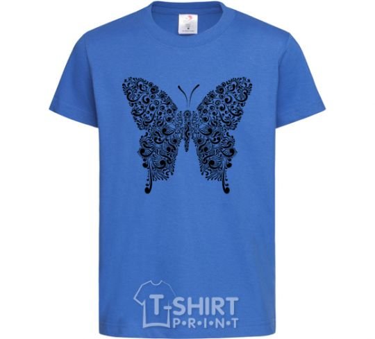 Kids T-shirt Butterfly pattern royal-blue фото