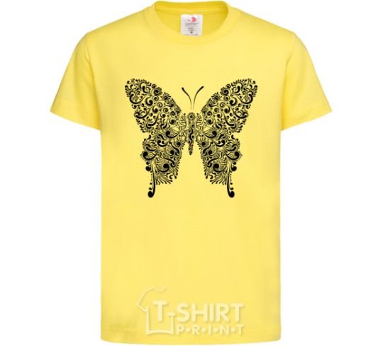 Kids T-shirt Butterfly pattern cornsilk фото