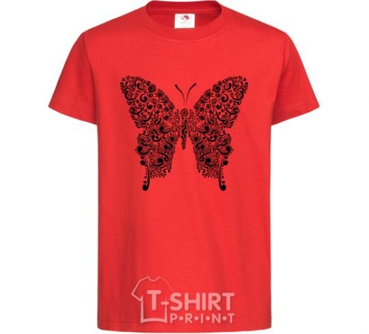 Kids T-shirt Butterfly pattern red фото