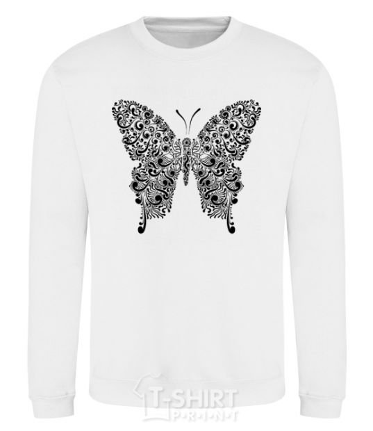 Свитшот Узор бабочки Белый фото