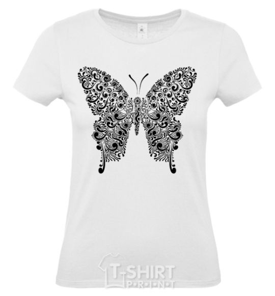 Women's T-shirt Butterfly pattern White фото