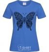 Women's T-shirt Butterfly pattern royal-blue фото