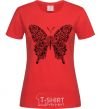 Women's T-shirt Butterfly pattern red фото