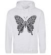 Men`s hoodie Butterfly pattern sport-grey фото