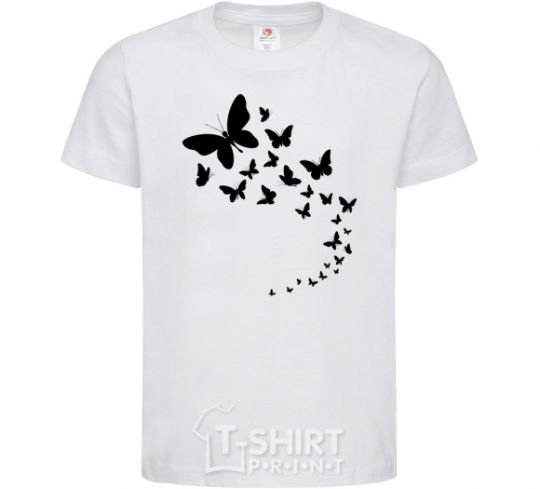 Kids T-shirt Butterflies in flight White фото