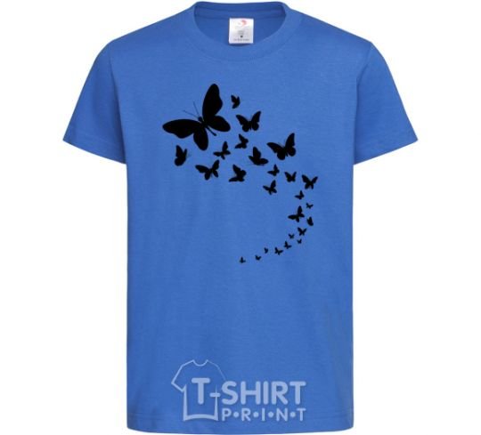 Kids T-shirt Butterflies in flight royal-blue фото