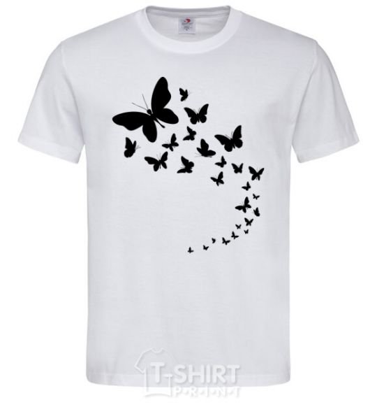 Men's T-Shirt Butterflies in flight White фото