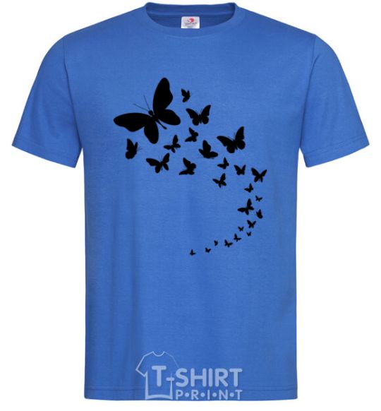 Мужская футболка Бабочки в полете Ярко-синий фото