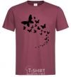 Men's T-Shirt Butterflies in flight burgundy фото