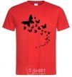 Men's T-Shirt Butterflies in flight red фото