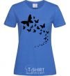 Женская футболка Бабочки в полете Ярко-синий фото