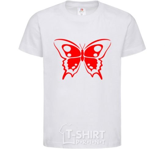 Kids T-shirt Red butterfly White фото