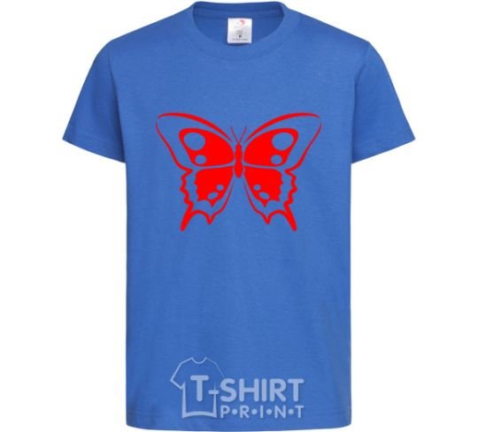 Kids T-shirt Red butterfly royal-blue фото