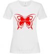 Women's T-shirt Red butterfly White фото