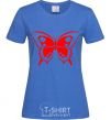 Women's T-shirt Red butterfly royal-blue фото