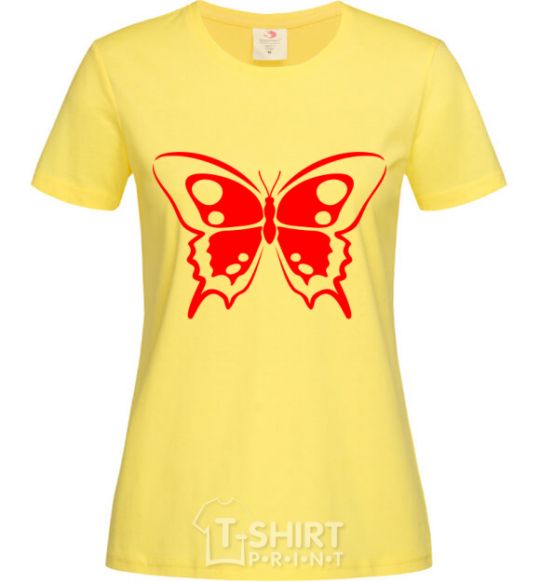 Women's T-shirt Red butterfly cornsilk фото