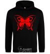 Men`s hoodie Red butterfly black фото