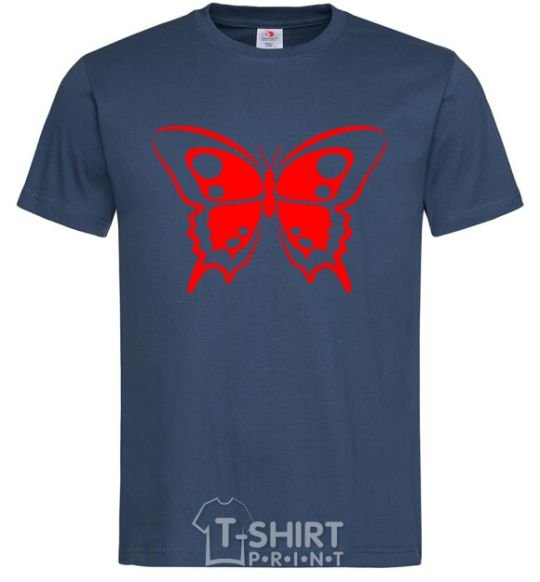 Men's T-Shirt Red butterfly navy-blue фото