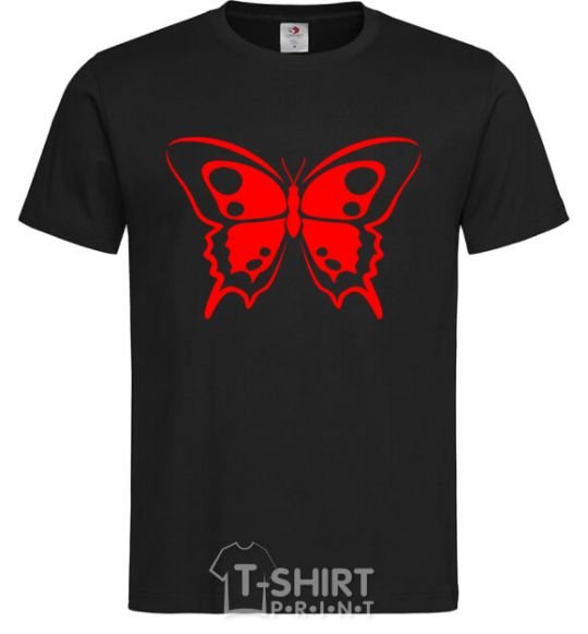 Men's T-Shirt Red butterfly black фото