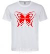Men's T-Shirt Red butterfly White фото