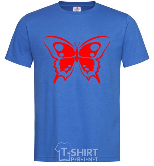 Мужская футболка Красная бабочка Ярко-синий фото