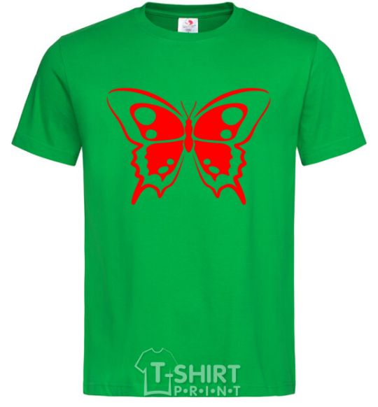 Мужская футболка Красная бабочка Зеленый фото