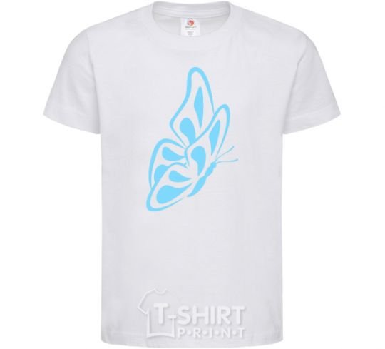 Детская футболка Небесно голубая бабочка Белый фото