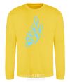 Sweatshirt A sky blue butterfly yellow фото