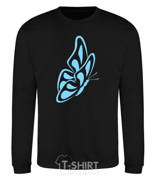 Sweatshirt A sky blue butterfly black фото