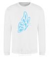 Sweatshirt A sky blue butterfly White фото