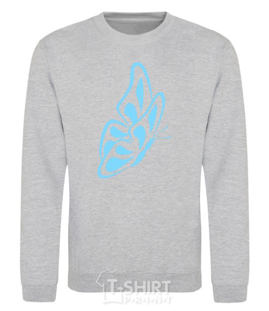 Sweatshirt A sky blue butterfly sport-grey фото