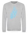 Sweatshirt A sky blue butterfly sport-grey фото