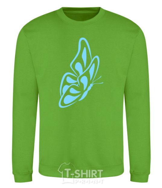 Sweatshirt A sky blue butterfly orchid-green фото