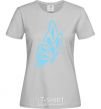 Women's T-shirt A sky blue butterfly grey фото