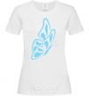 Women's T-shirt A sky blue butterfly White фото