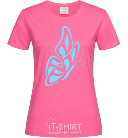 Women's T-shirt A sky blue butterfly heliconia фото