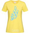 Women's T-shirt A sky blue butterfly cornsilk фото