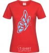 Women's T-shirt A sky blue butterfly red фото