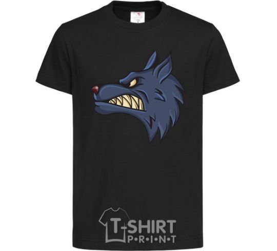 Kids T-shirt Angry wolf black фото